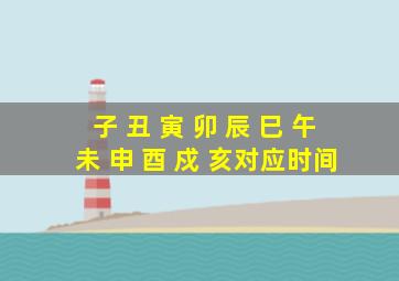 子 丑 寅 卯 辰 巳 午 未 申 酉 戍 亥对应时间